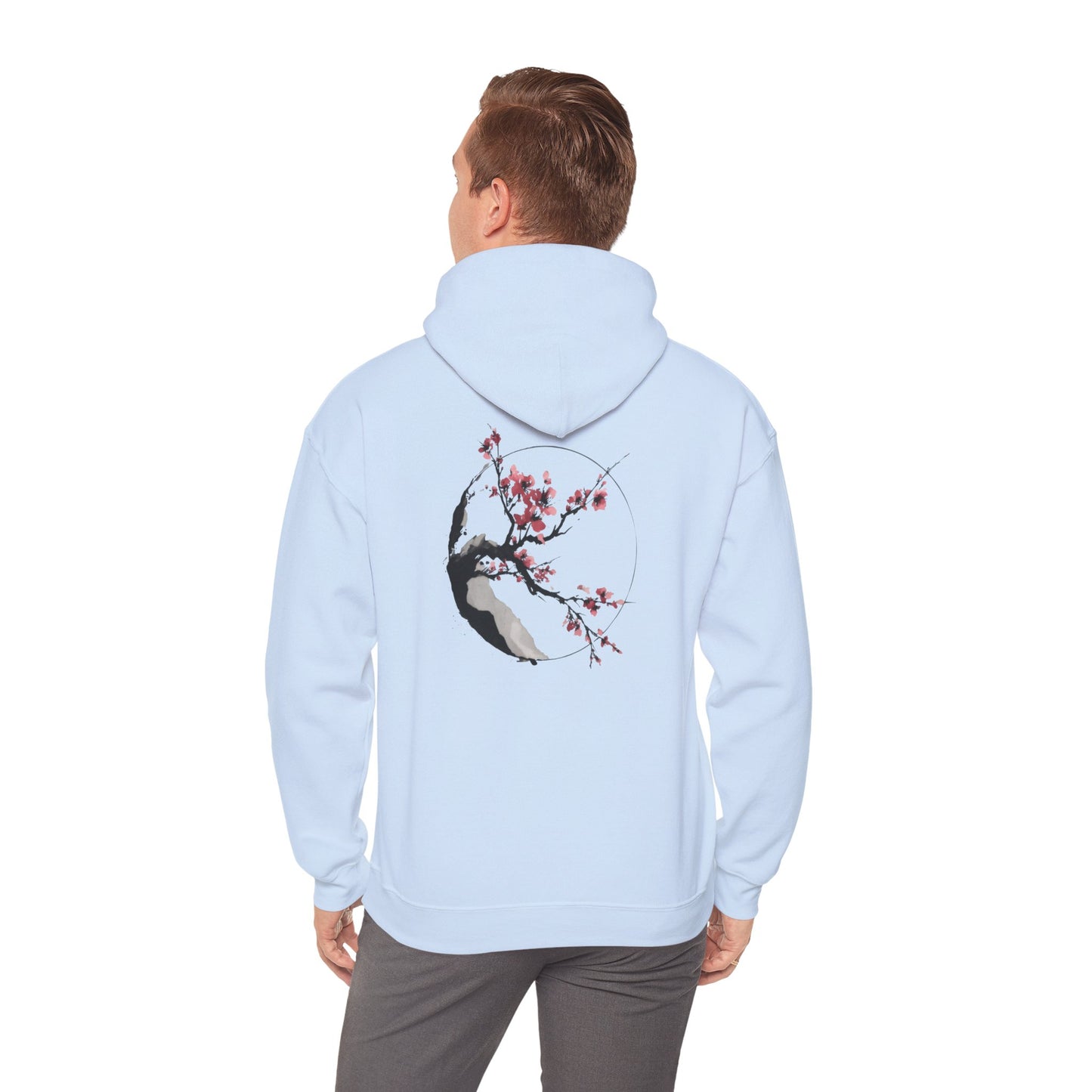 Hoodie — Cherry Blossom Moon Minimalist Hoodie (Bird Accent)