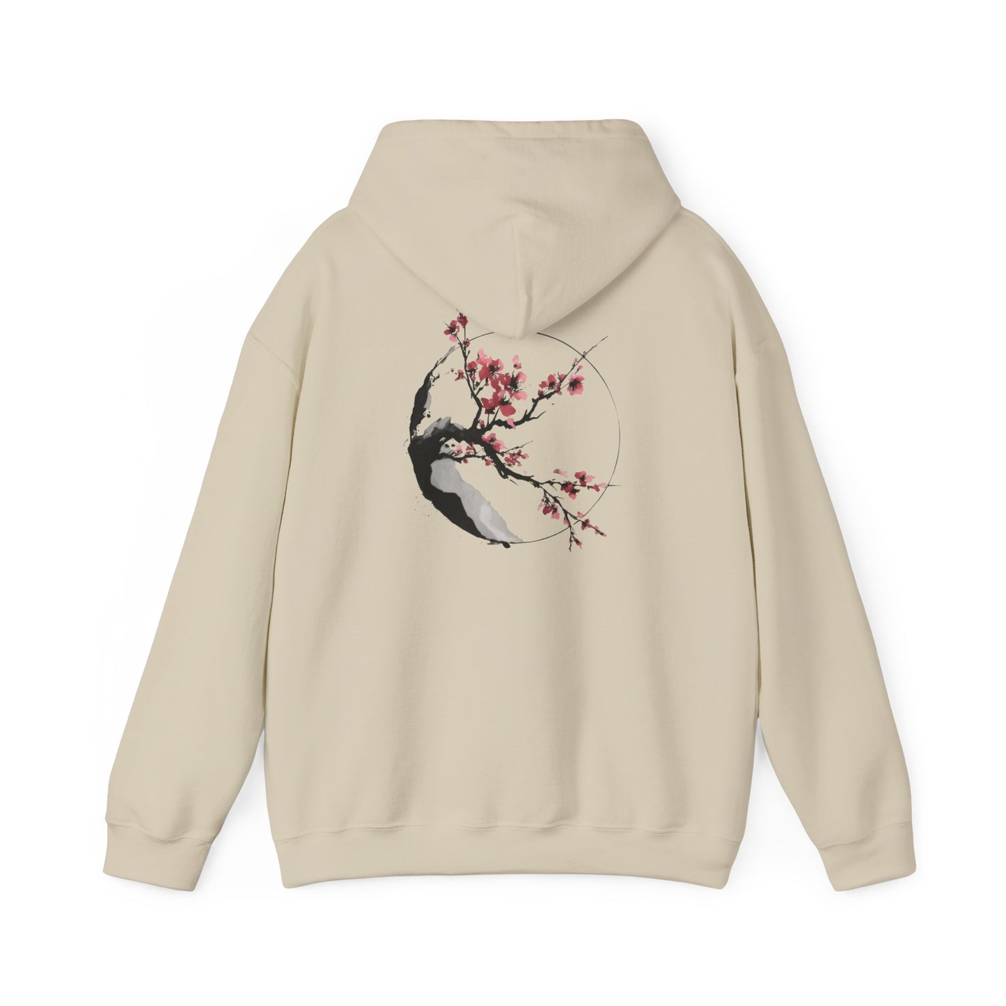 Hoodie — Cherry Blossom Moon Minimalist Hoodie (Bird Accent)