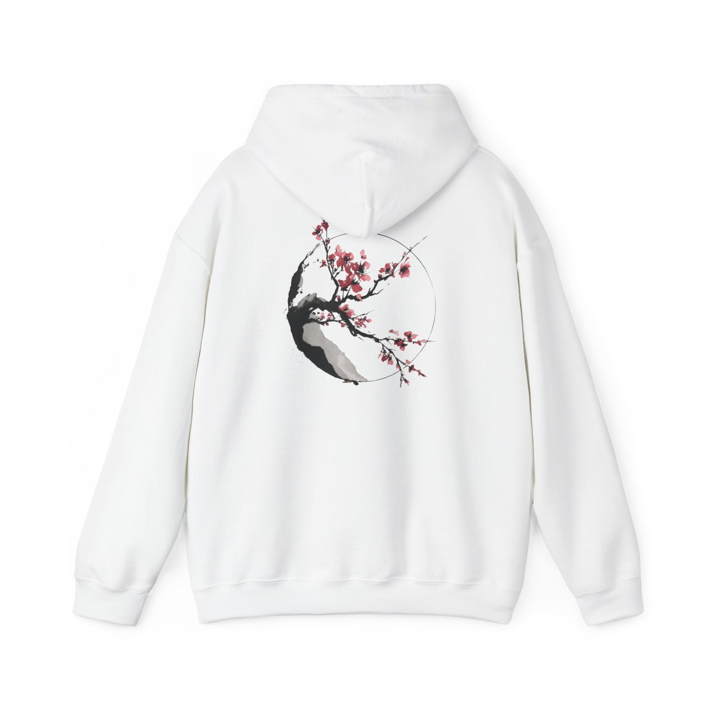 Hoodie — Cherry Blossom Moon Minimalist Hoodie (Bird Accent)