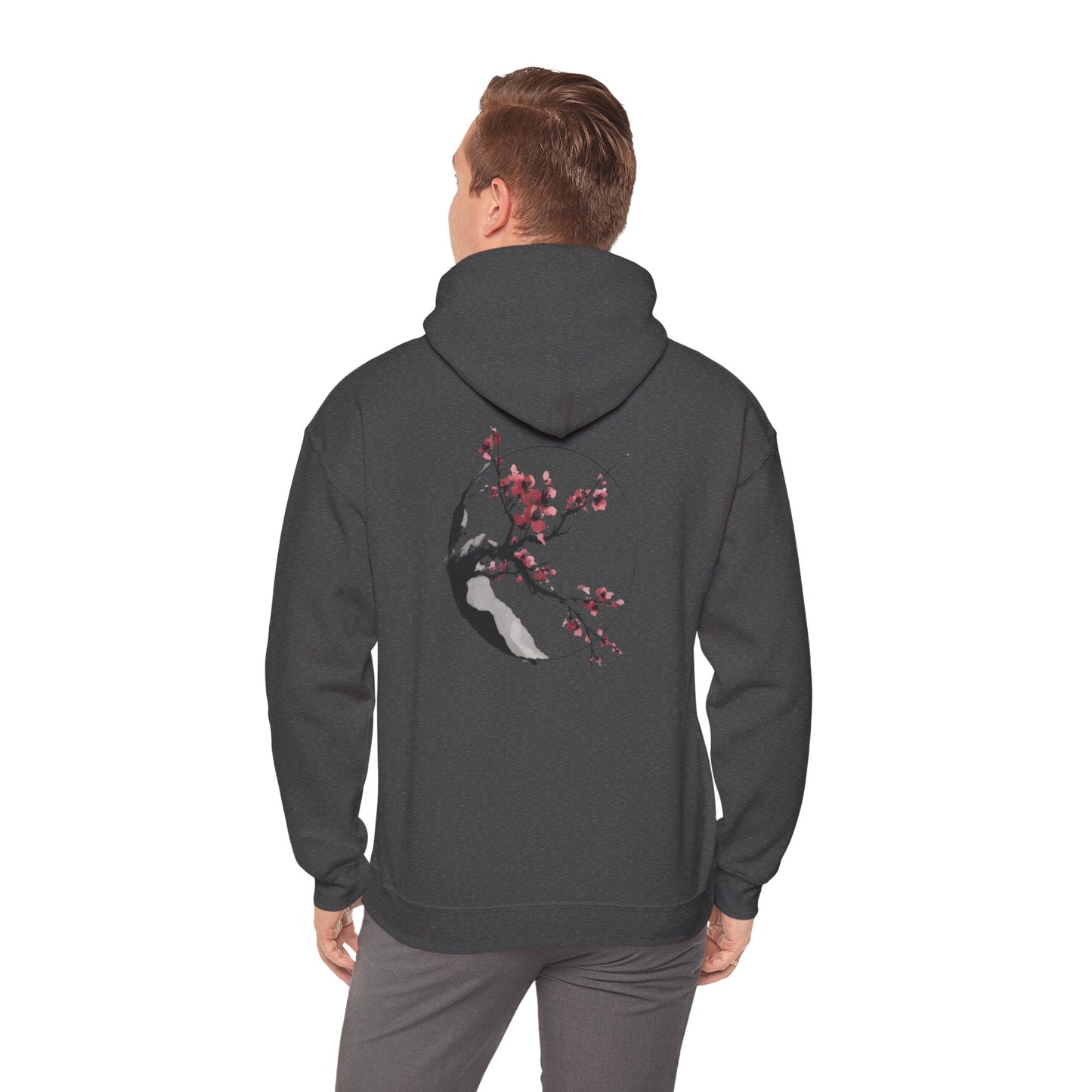 Hoodie — Cherry Blossom Moon Minimalist Hoodie (Bird Accent)