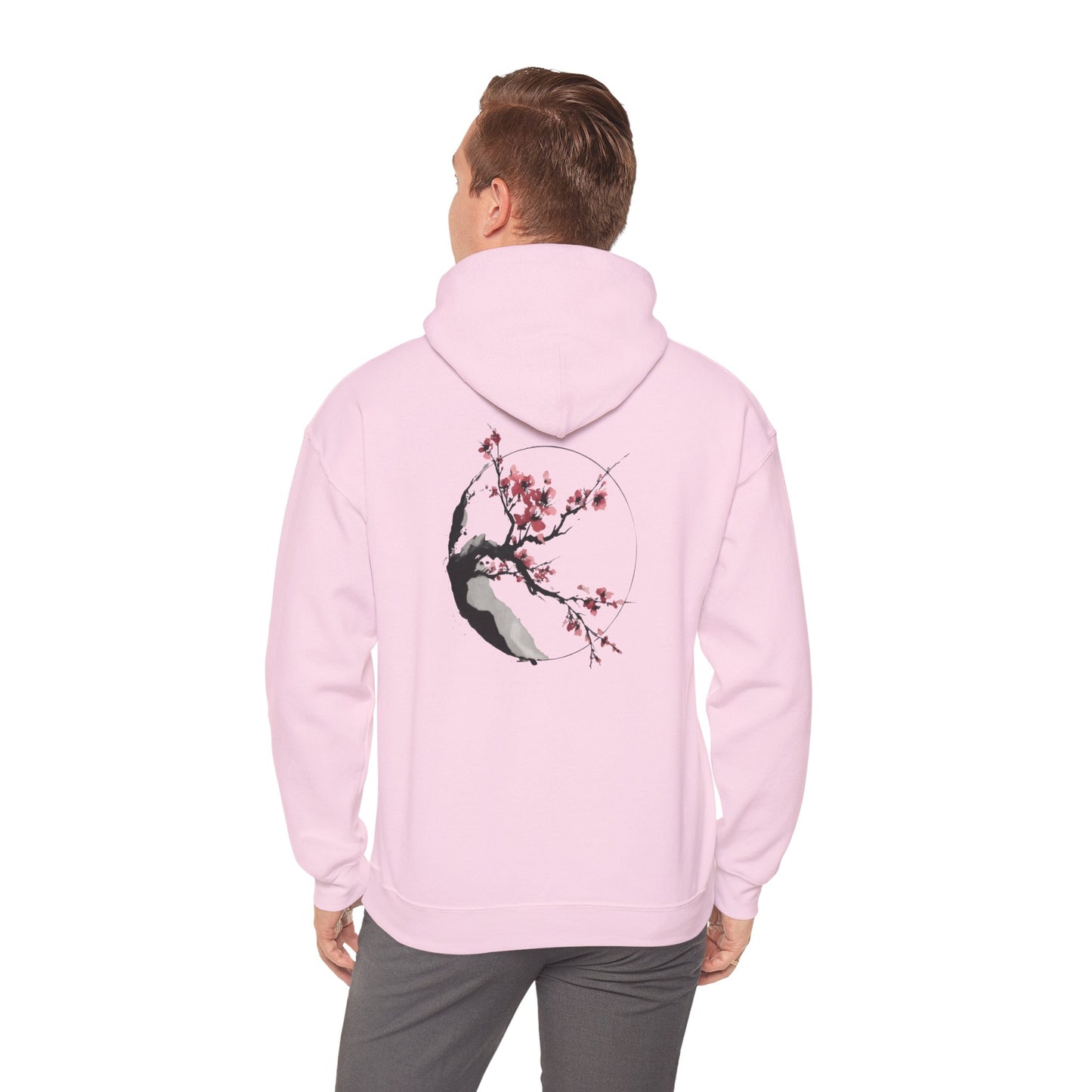 Hoodie — Cherry Blossom Moon Minimalist Hoodie (Bird Accent)