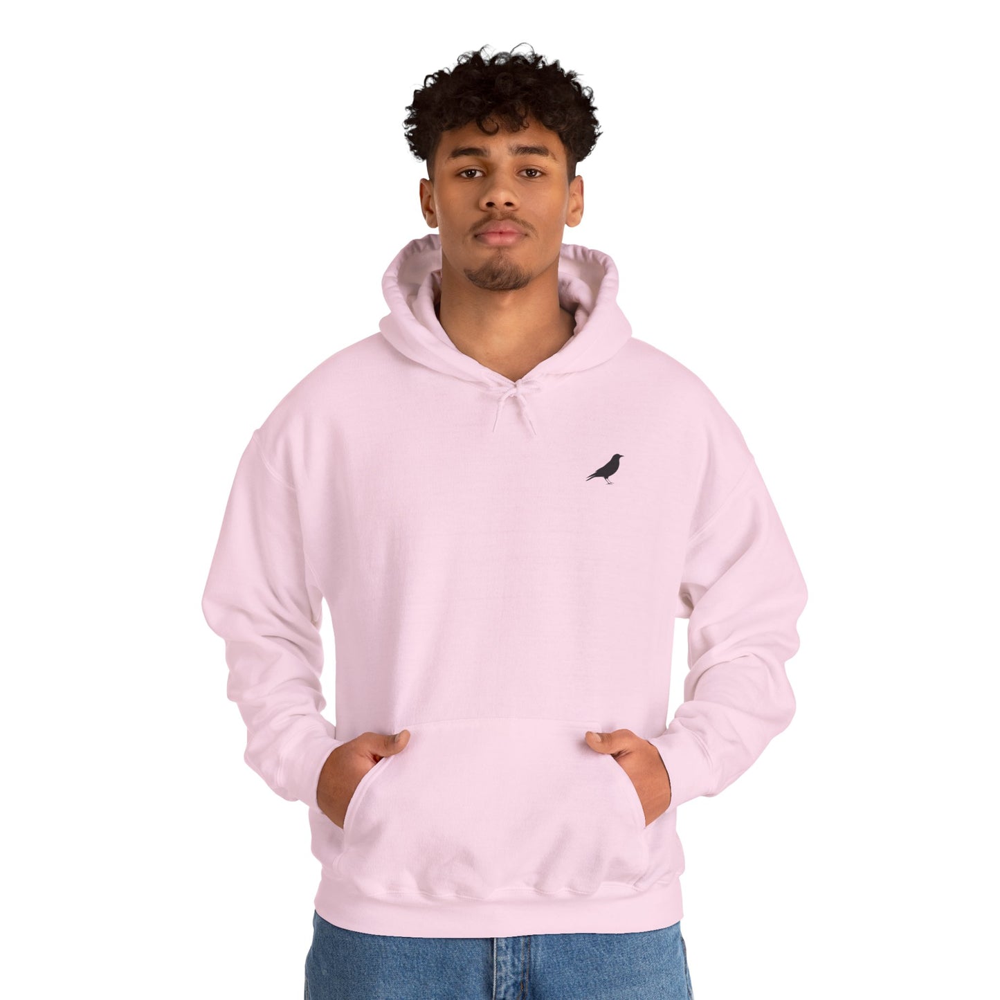 Hoodie — Cherry Blossom Moon Minimalist Hoodie (Bird Accent)
