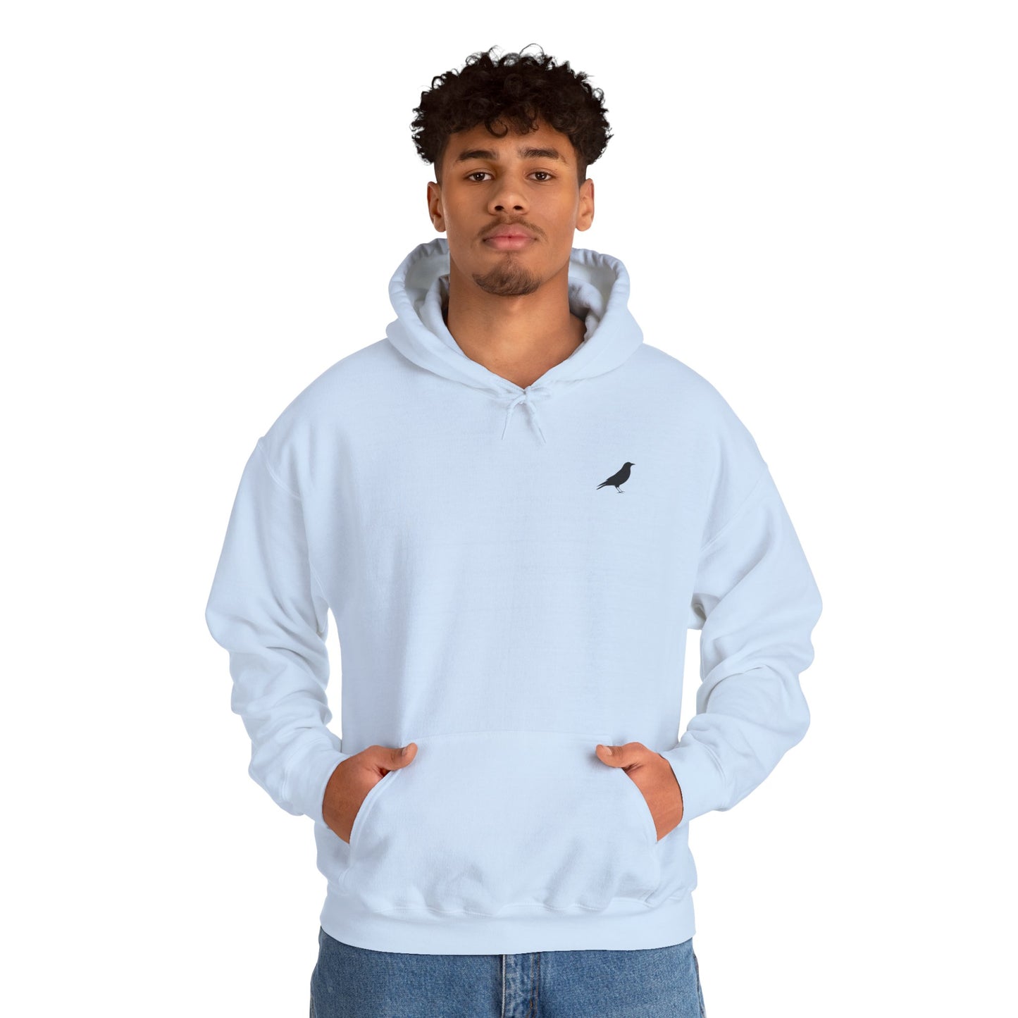 Hoodie — Cherry Blossom Moon Minimalist Hoodie (Bird Accent)