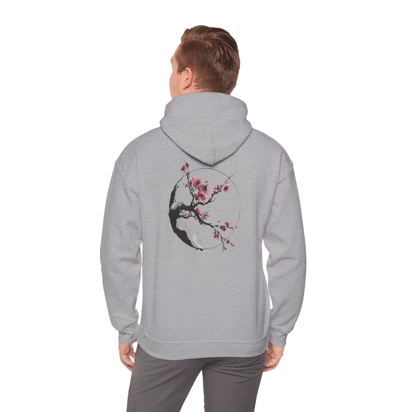 Hoodie — Cherry Blossom Moon Minimalist Hoodie (Bird Accent)