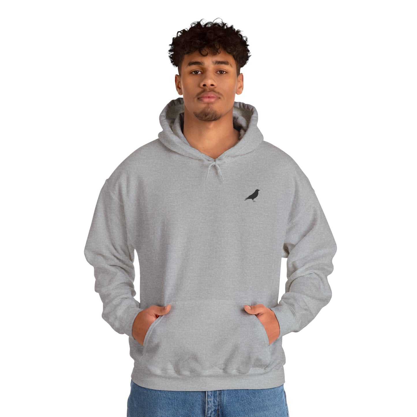 Hoodie — Cherry Blossom Moon Minimalist Hoodie (Bird Accent)