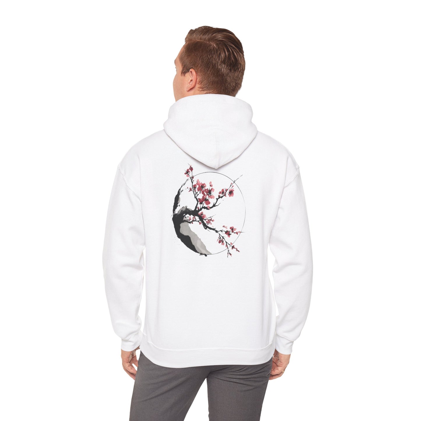 Hoodie — Cherry Blossom Moon Minimalist Hoodie (Bird Accent)