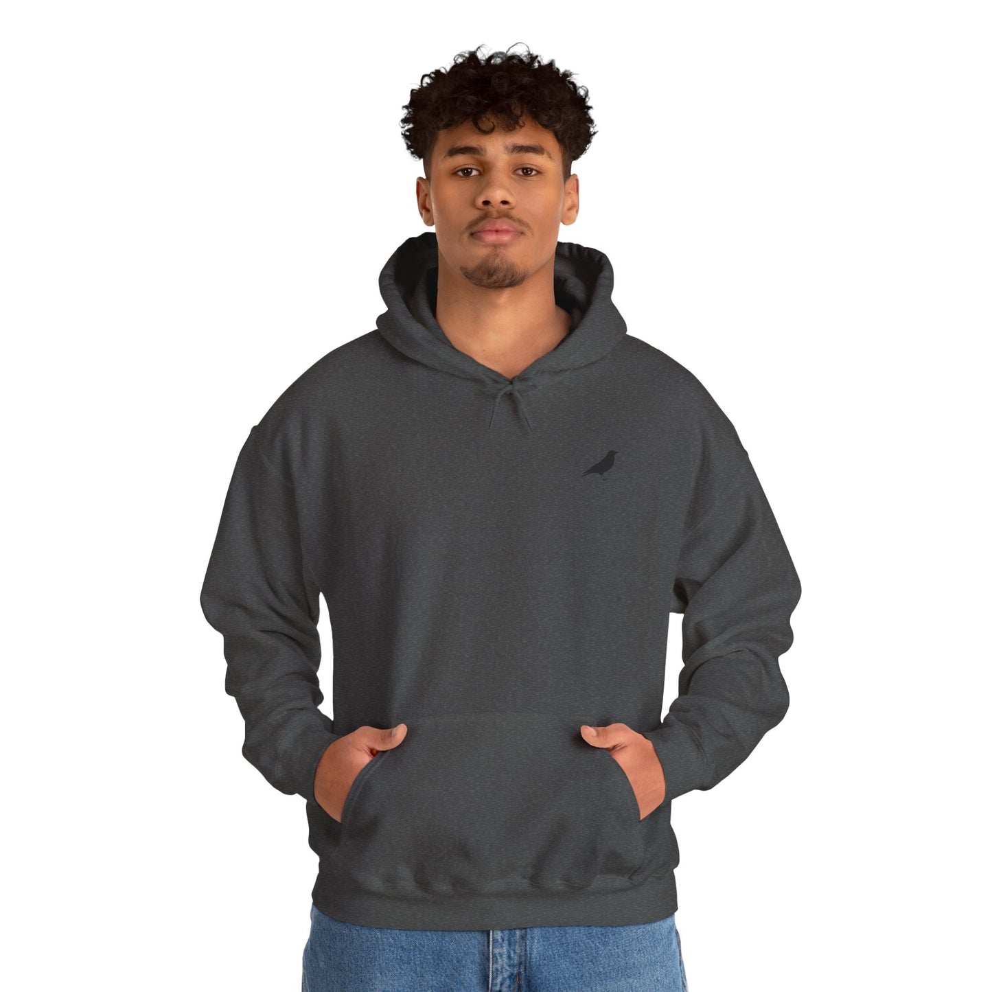Hoodie — Cherry Blossom Moon Minimalist Hoodie (Bird Accent)
