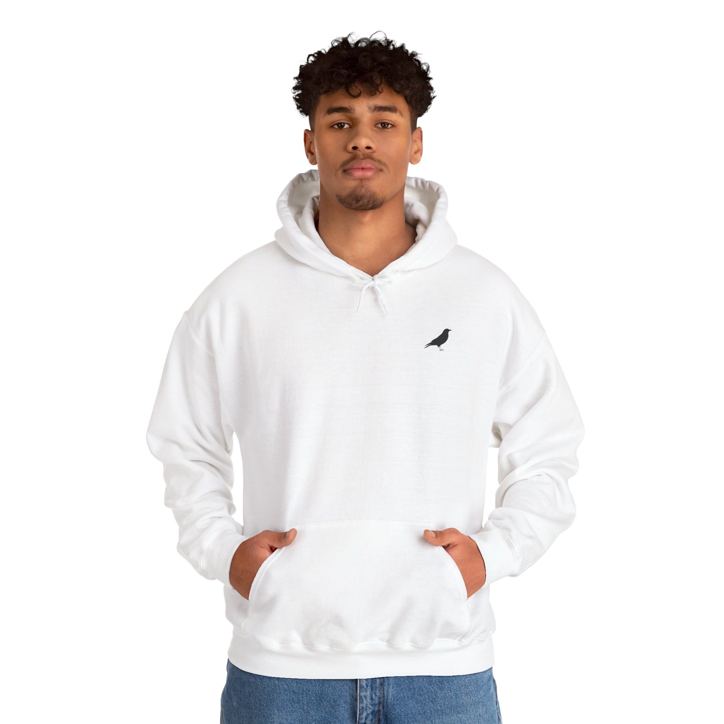 Hoodie — Cherry Blossom Moon Minimalist Hoodie (Bird Accent)